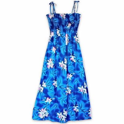 Poipu Blue Maxi Hawaiian Dress - Made In Hawaii