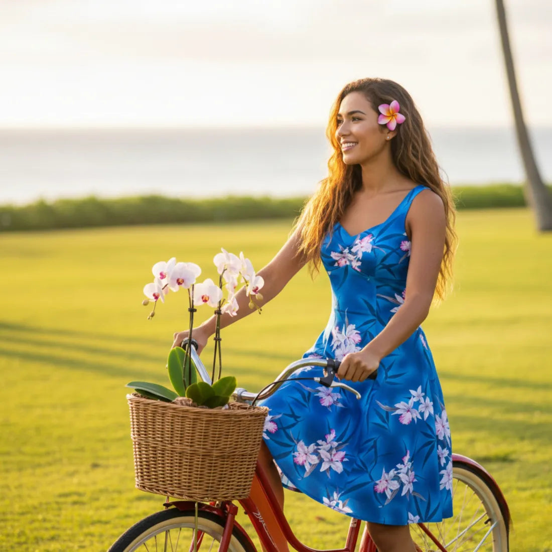 Poipu Blue Molokini Hawaiian Dress - Made in Hawaii