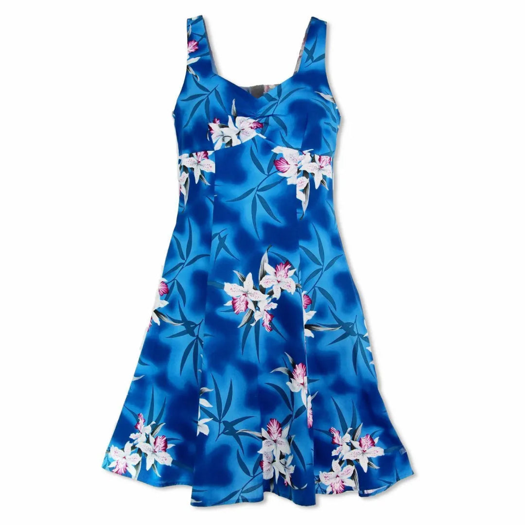 Poipu Blue Molokini Hawaiian Dress - Made in Hawaii