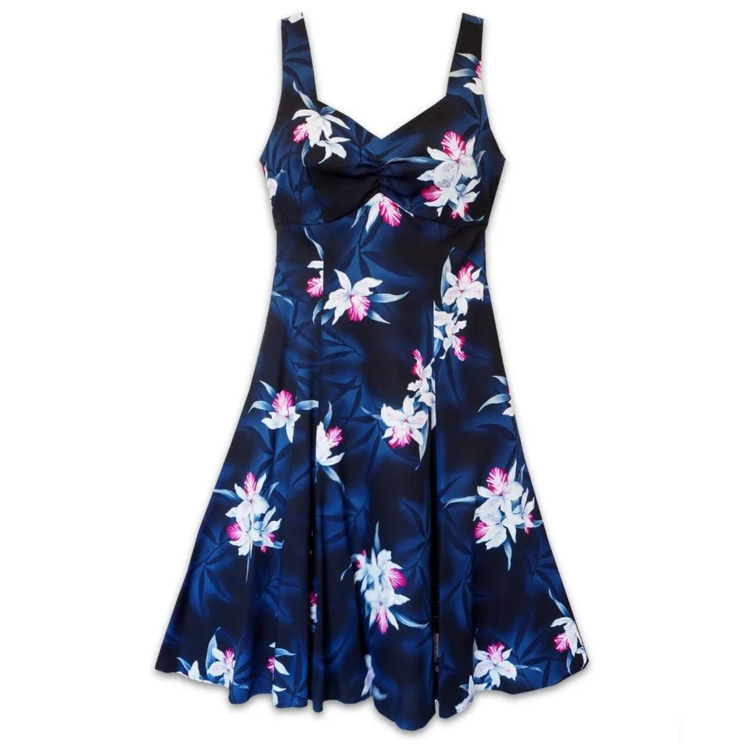 Poipu Grey Molokini Hawaiian Dress – Authentic Hawaiian Women's Dress by Lavahut