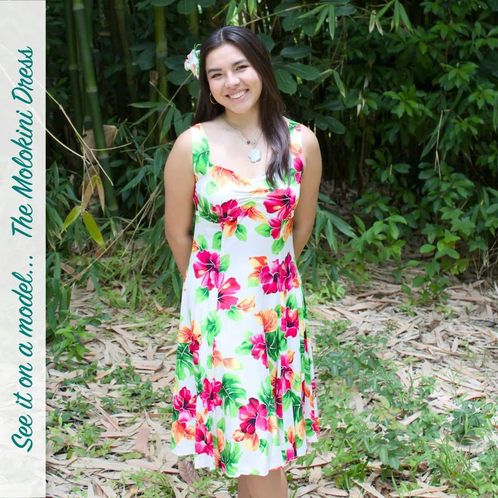 Poipu Grey Molokini Hawaiian Dress – Authentic Hawaiian Women's Dress by Lavahut