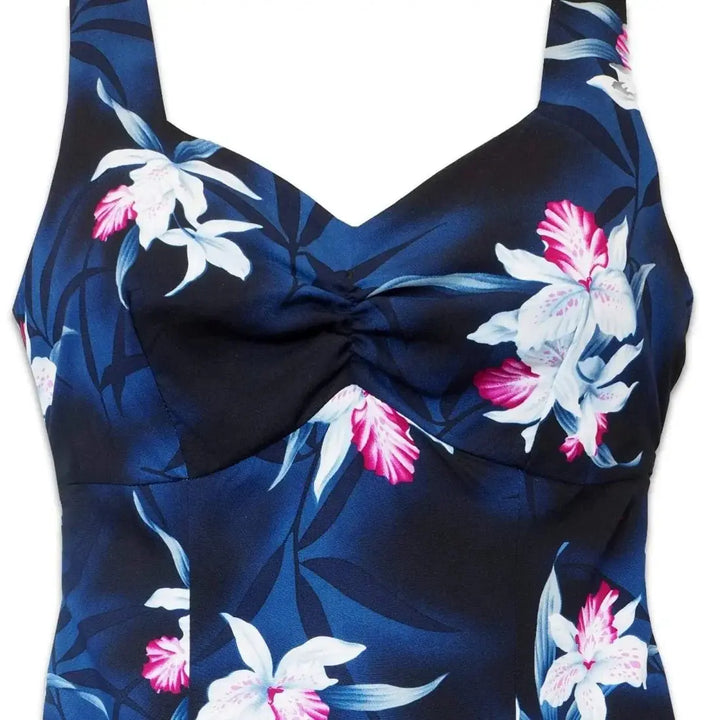 Poipu Grey Molokini Hawaiian Dress Made in Hawaii
