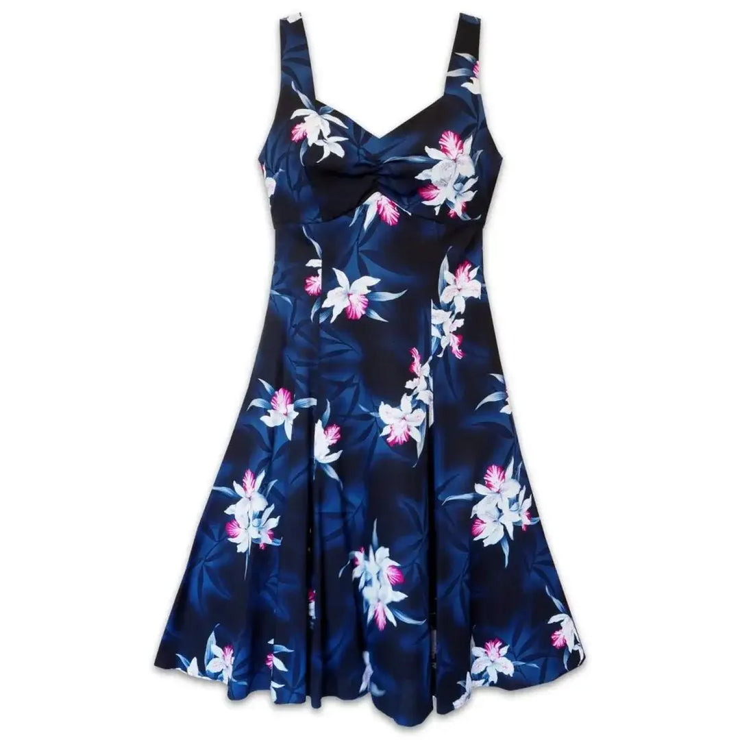 Poipu Grey Molokini Hawaiian Dress Made in Hawaii