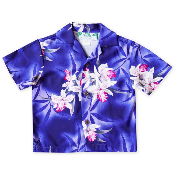 Poipu Purple Hawaiian Boy Shirt - Made in Hawaii