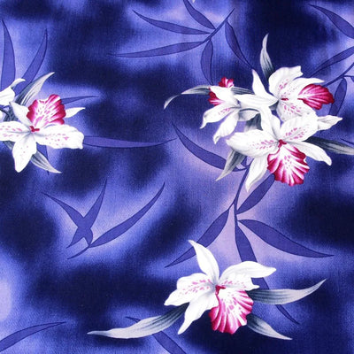 Poipu Purple Hawaiian Rayon Fabric By The Yard - Made In Hawaii