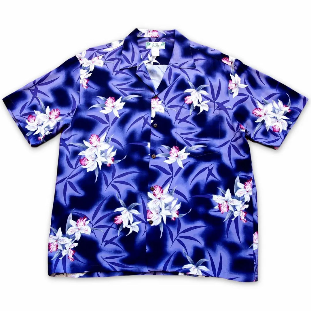 Poipu Purple Hawaiian Rayon Shirt - Made in Hawaii