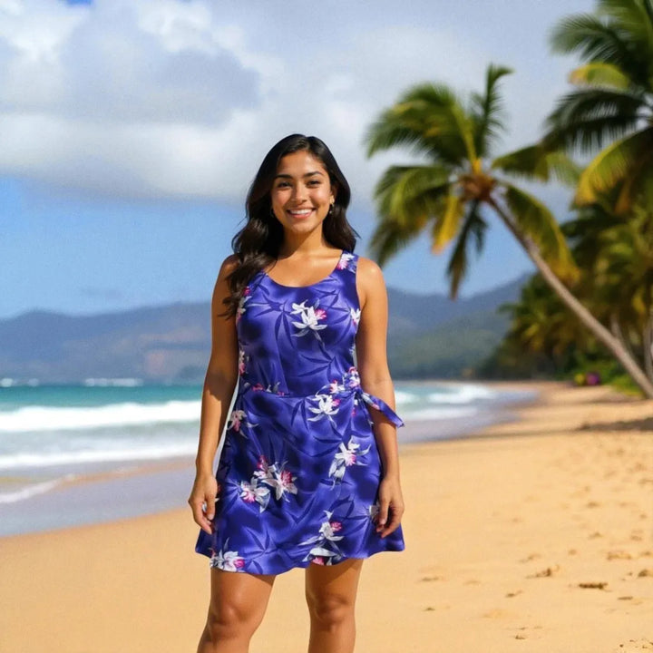 Poipu Purple Honi Hawaiian Dress - Made in Hawaii