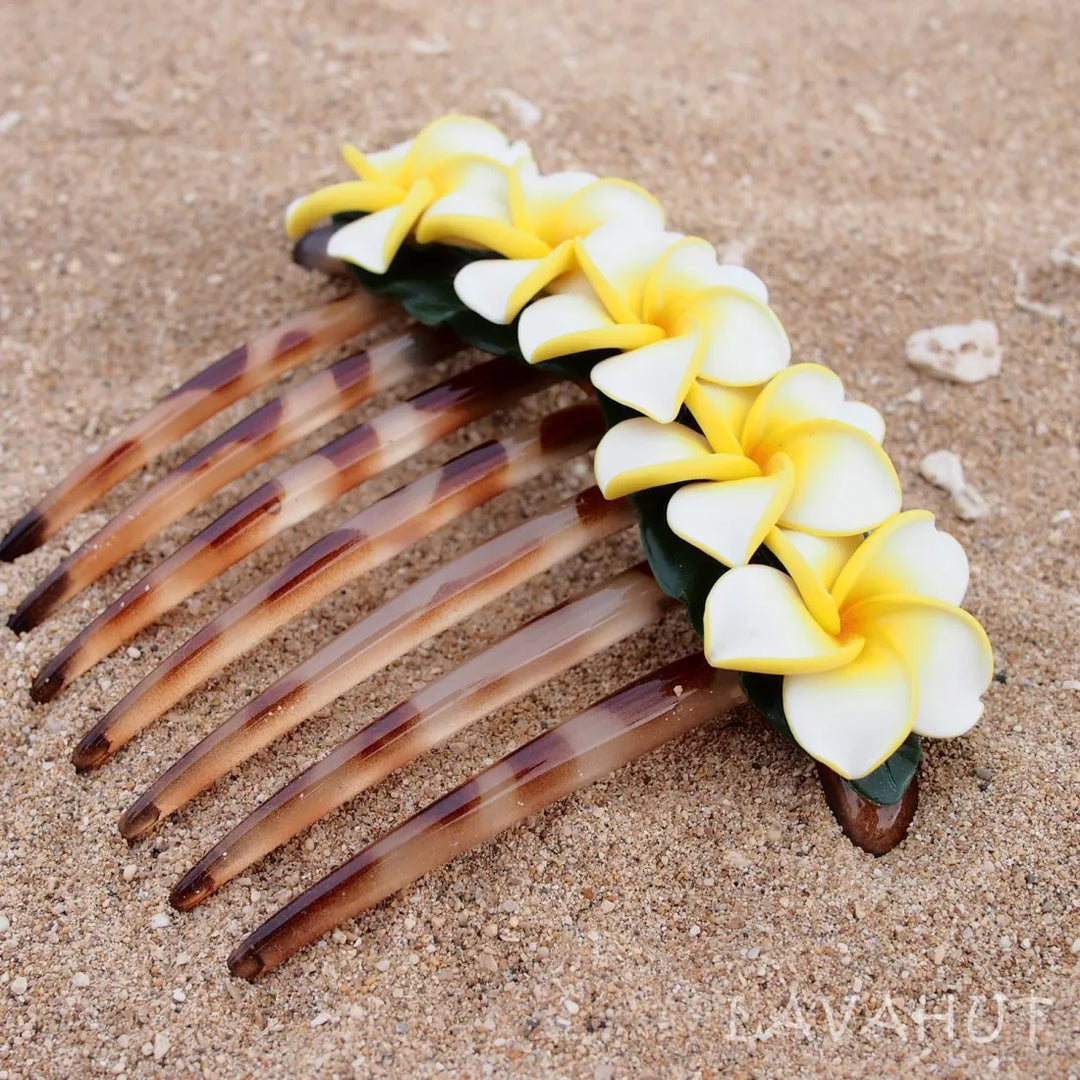 Pretty Plumeria Hair Comb - Made in Hawaii