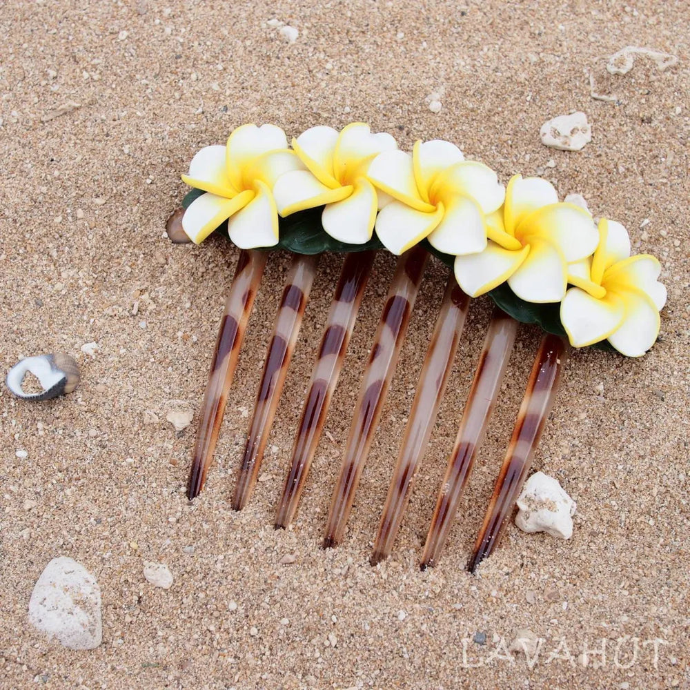 Pretty Plumeria Hair Comb - Made in Hawaii