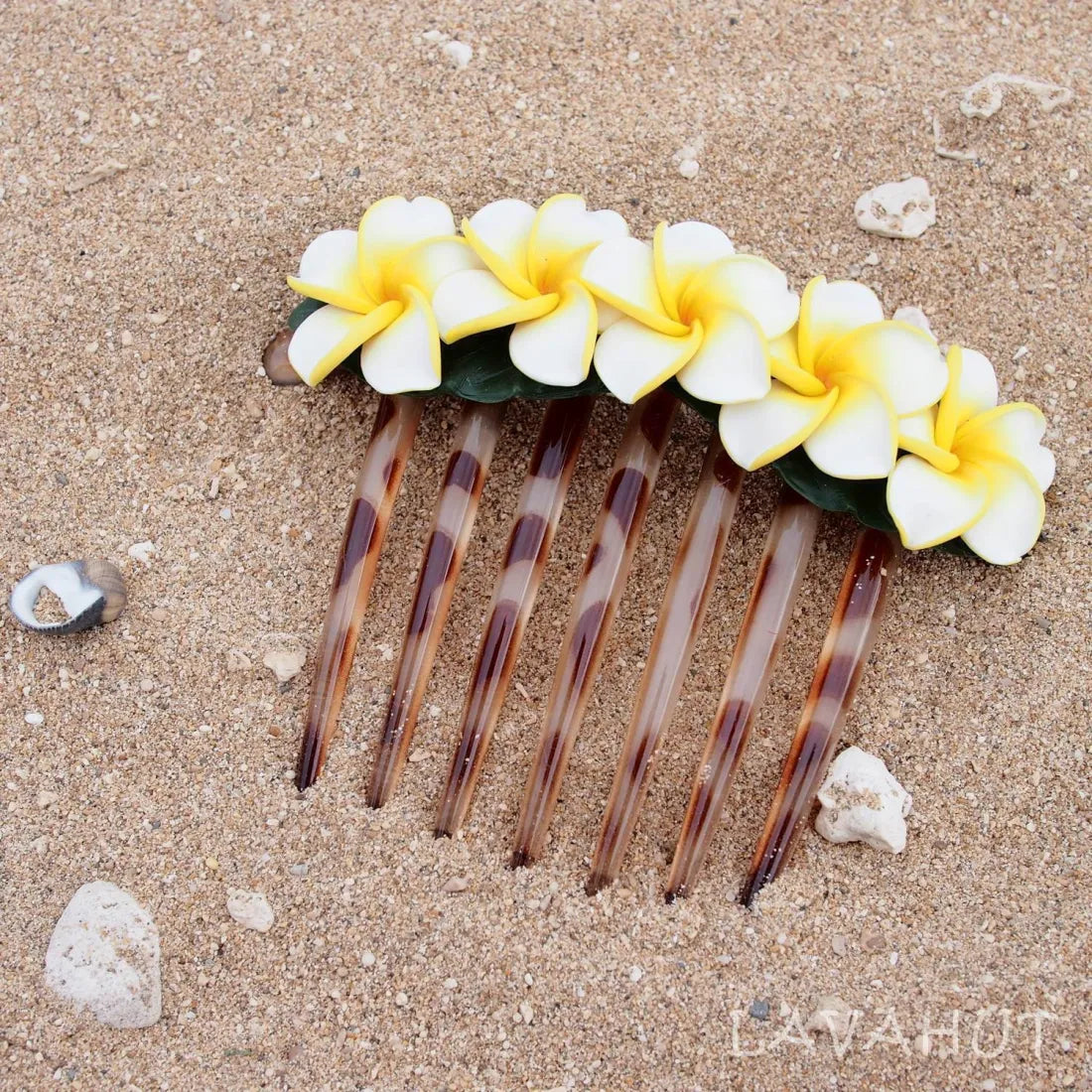 Pretty Plumeria Hair Comb - Made In Hawaii