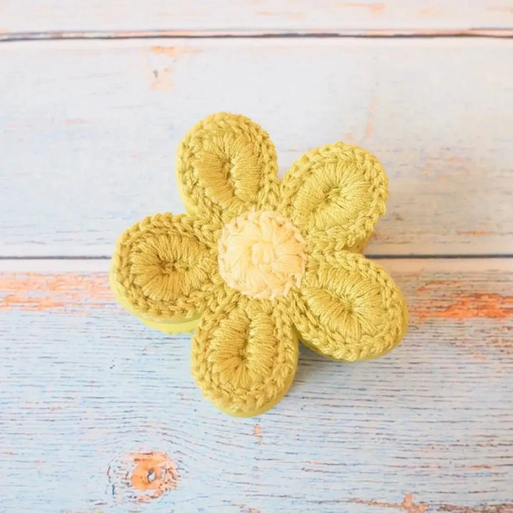 Pua Crochet Green Flower Hair Claw - Made in Hawaii