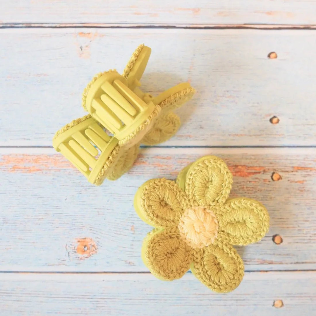 Pua Crochet Green Flower Hair Claw – Authentic Hawaiian Hair Accessories by Lavahut