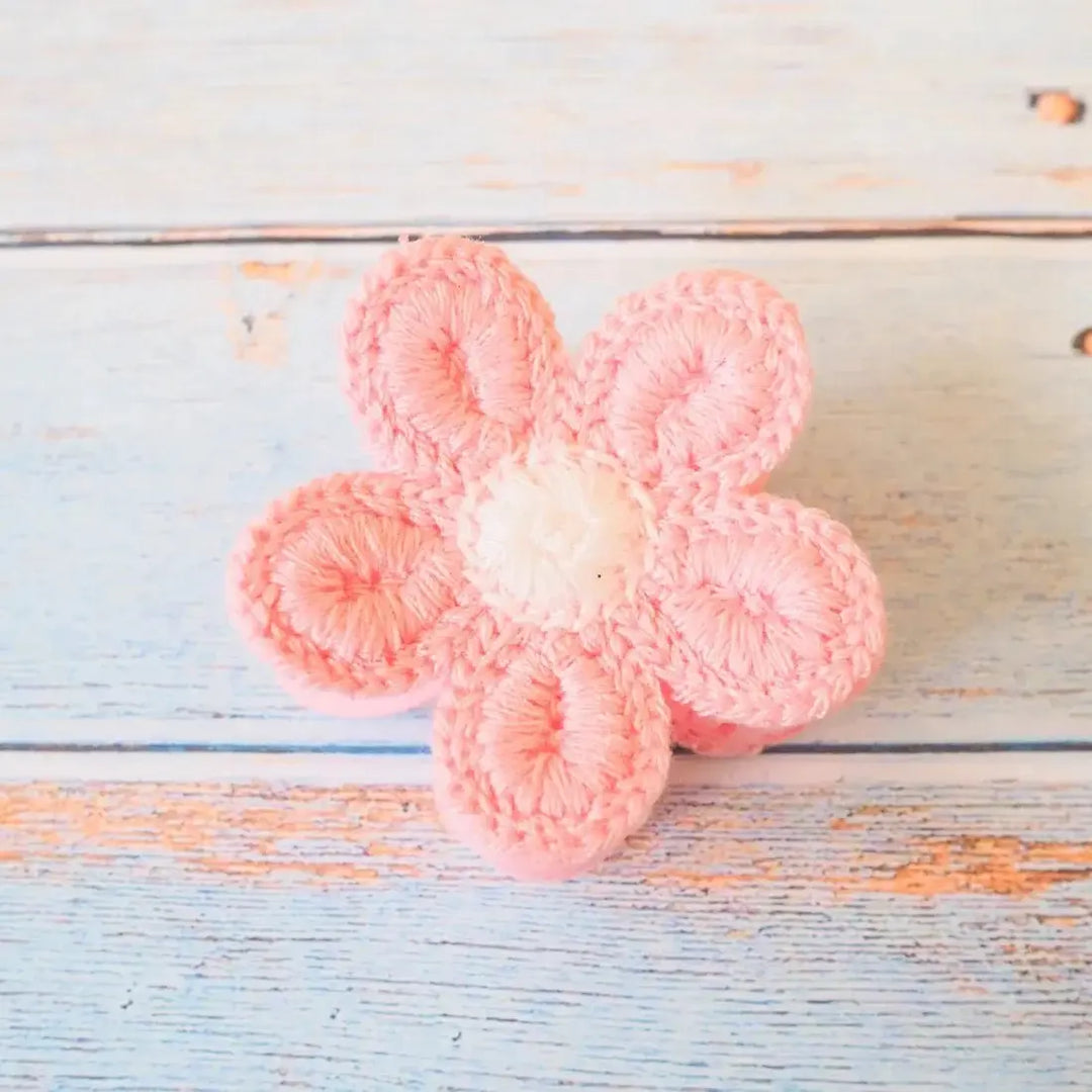 Pua Crochet Pink Flower Hair Claw - Made in Hawaii