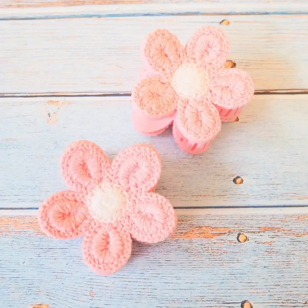 Pua Crochet Pink Flower Hair Claw - Made in Hawaii