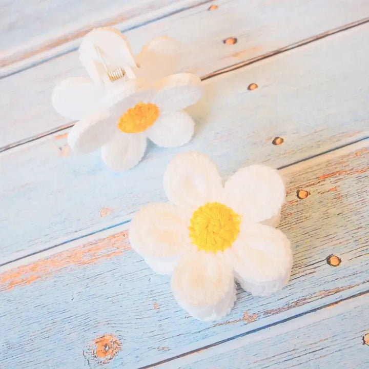 Pua Crochet White Flower Hair Claw - Made in Hawaii