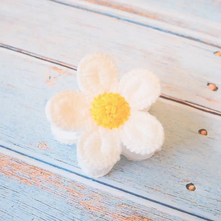 Pua Crochet White Flower Hair Claw - Made in Hawaii
