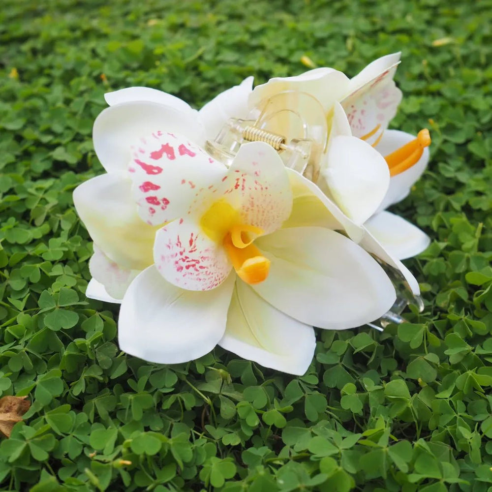 Pua Lani White Orchid Hair Claw – Authentic Hawaiian Hair Accessories by Lavahut