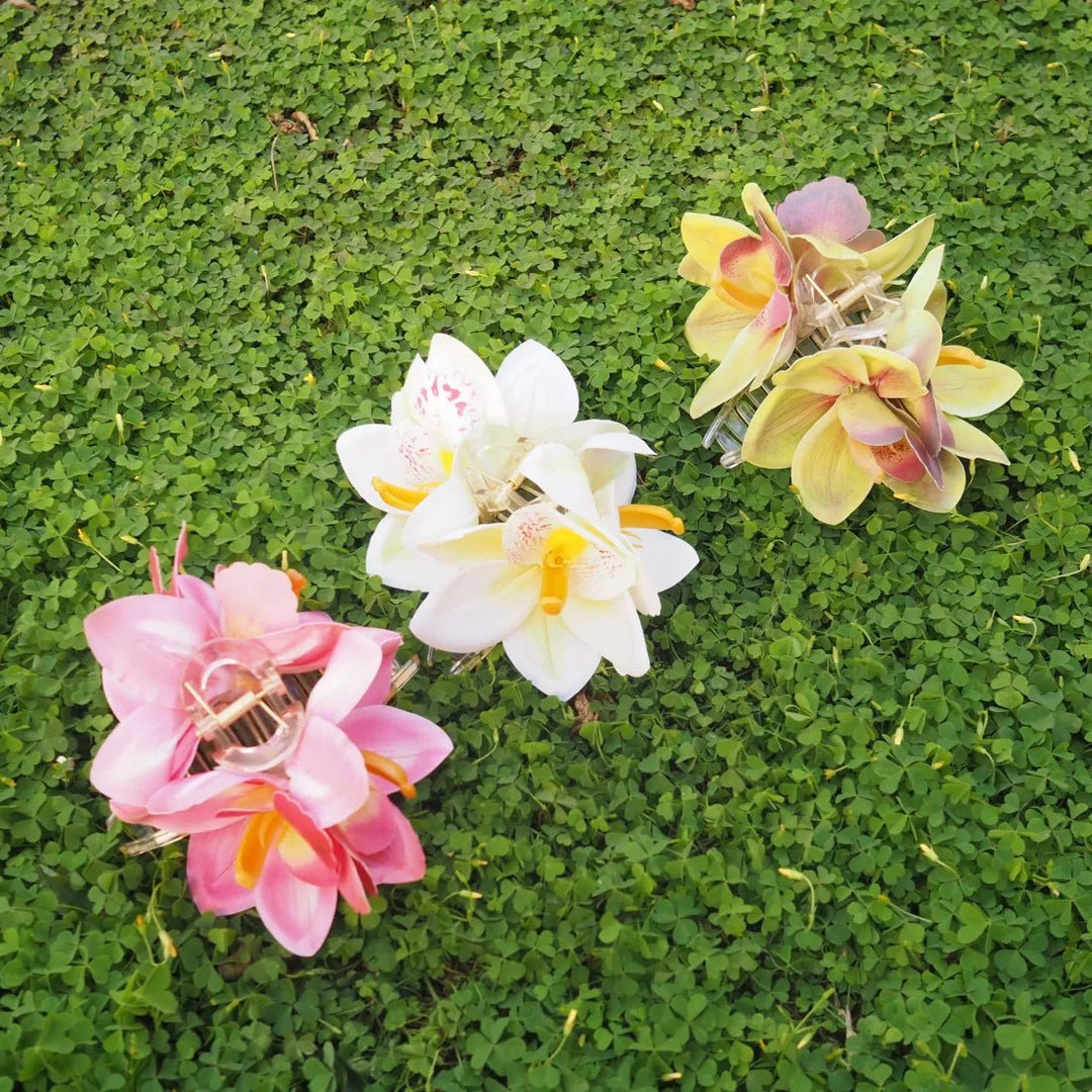 Pua Lani White Orchid Hair Claw – Authentic Hawaiian Hair Accessories by Lavahut