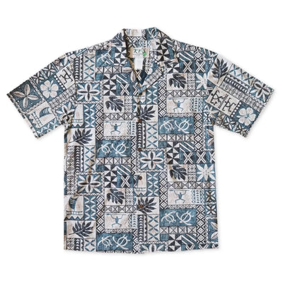 Puako Petroglyphs Brown Hawaiian Reverse Shirt - Made In Hawaii