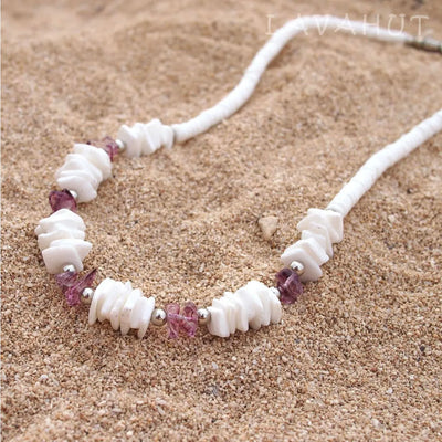 Puka Gem Purple Hawaiian Necklace - Made In Hawaii