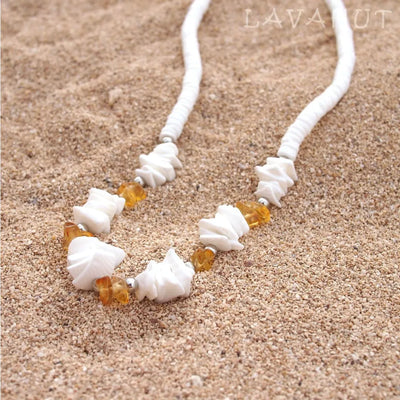 Puka Gem Yellow Hawaiian Necklace - Made In Hawaii