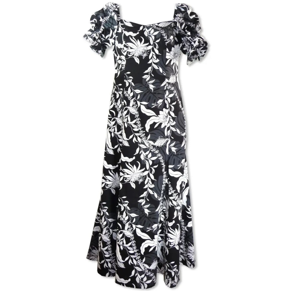 Punahou Black Aikane Hawaiian Dress - Made in Hawaii