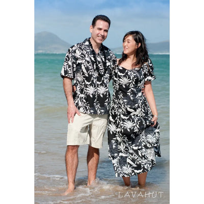 Punahou Black Aikane Hawaiian Dress - Made In Hawaii