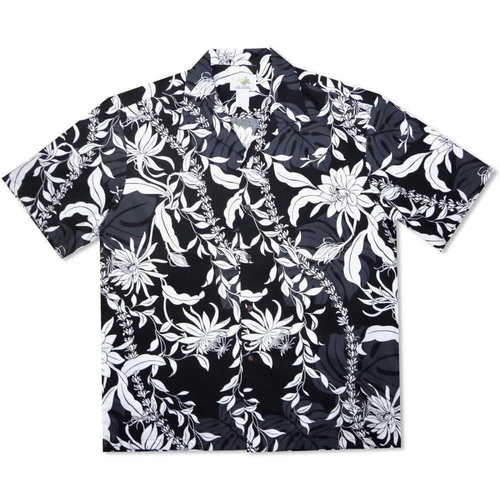 Punahou Black Hawaiian Cotton Shirt - Made in Hawaii