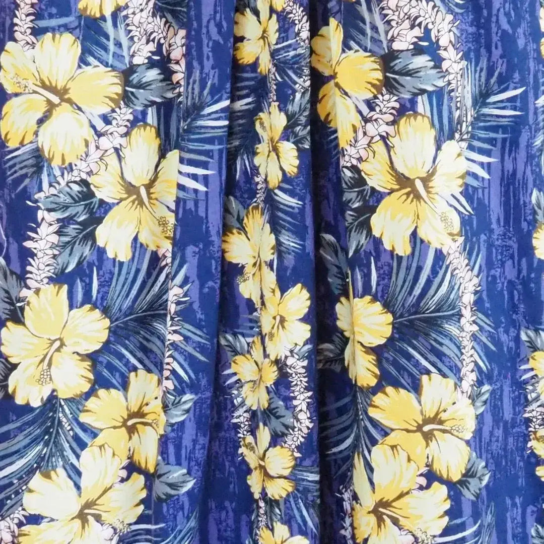 Purple Flourish Long Ruffle Hawaiian Muumuu Dress Made in Hawaii