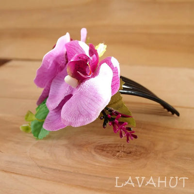 Purple Orchid Joy Hawaiian Hair Comb - Made In Hawaii