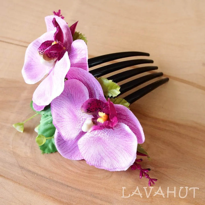 Purple Orchid Joy Hawaiian Hair Comb - Made in Hawaii