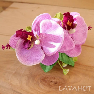 Purple Orchid Joy Hawaiian Hair Comb - Made In Hawaii