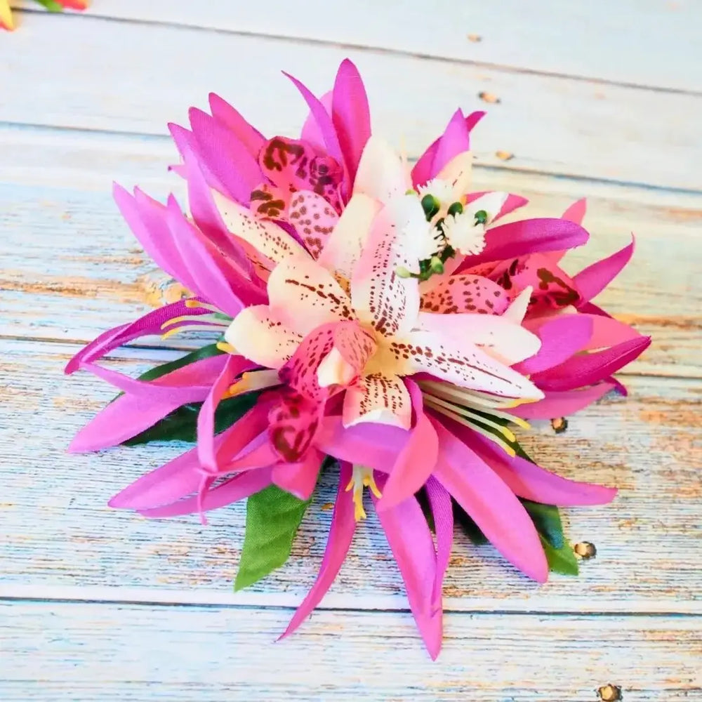 Purple Orchid Jungle Hawaiian Flower Hair Clip - Made in Hawaii