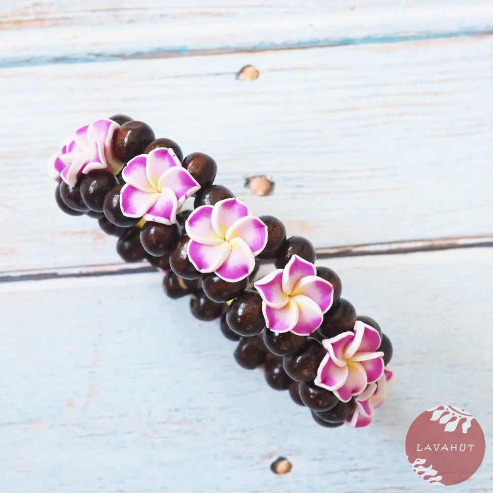 Purple Plumeria Goddess Stretch Bracelet - Made in Hawaii