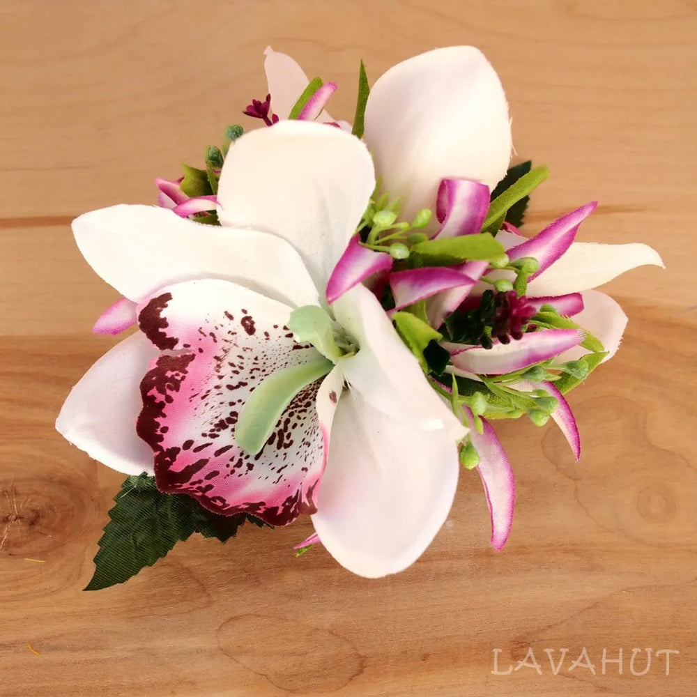 Queen Orchid White Hawaiian Flower Hair Clip - Made in Hawaii