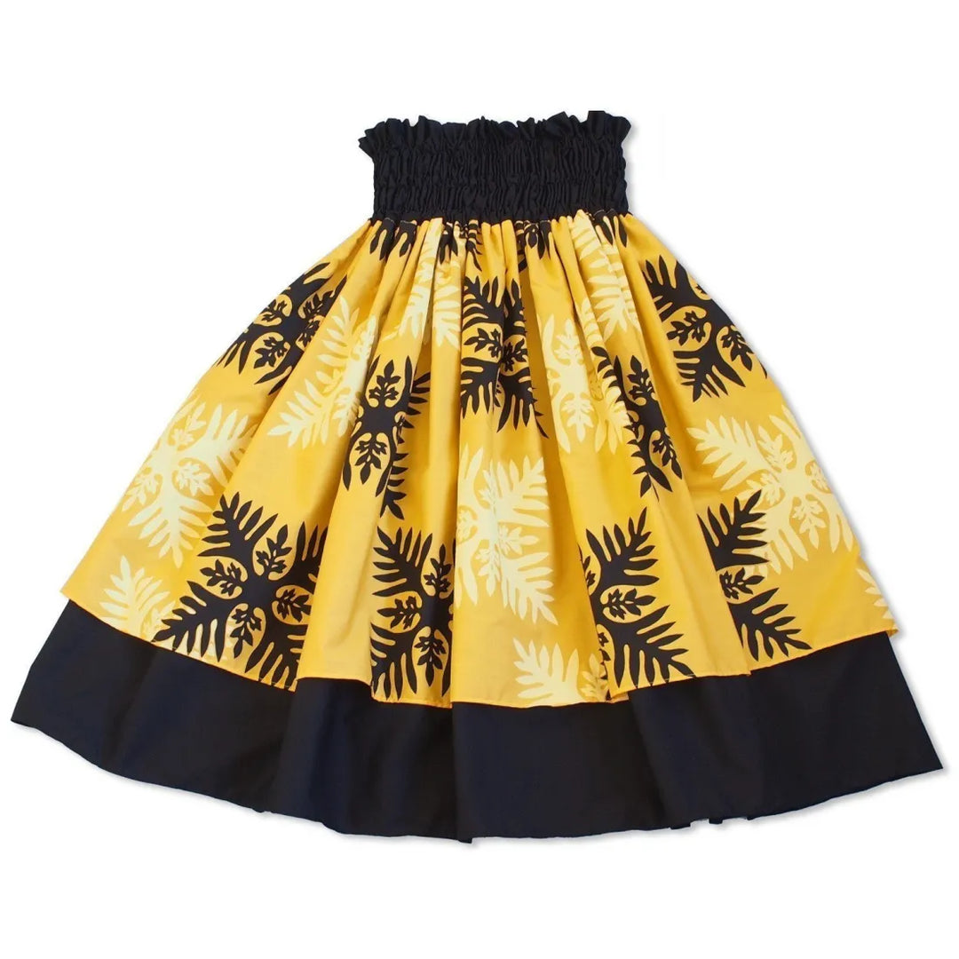 Quilt Yellow Double Pa’u Hawaiian Hula Skirt - Made in Hawaii