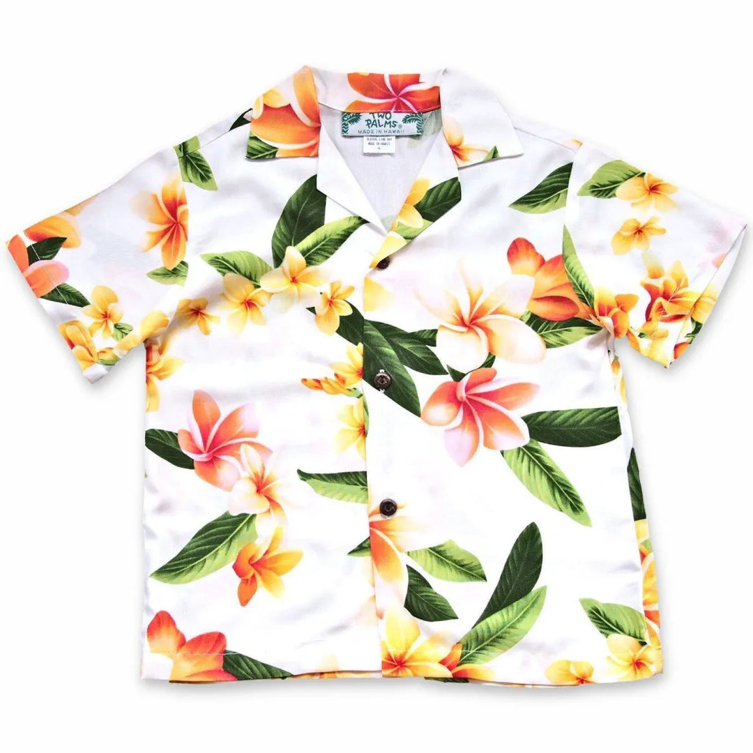 Rain White Hawaiian Boy Shirt - Made in Hawaii