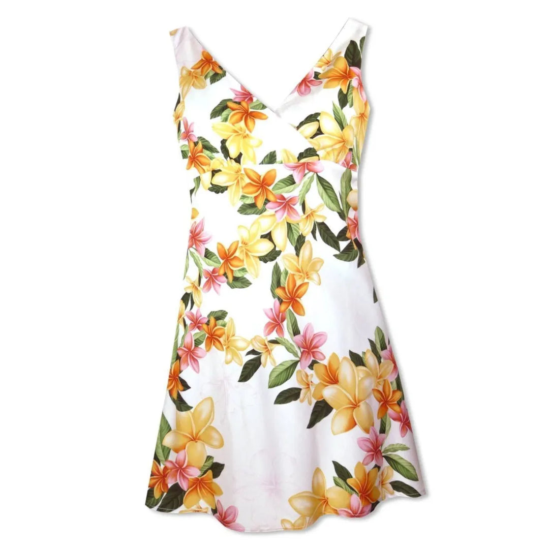 Rain White Laki Hawaiian Dress - Made in Hawaii