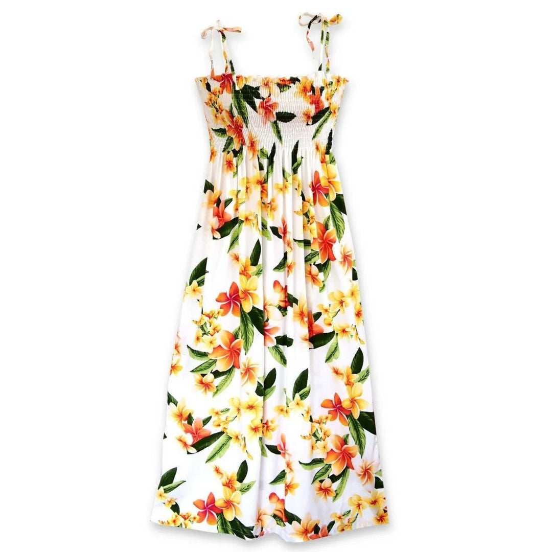 Rain White Maxi Hawaiian Dress – Authentic Hawaiian Long Dresses by Lavahut