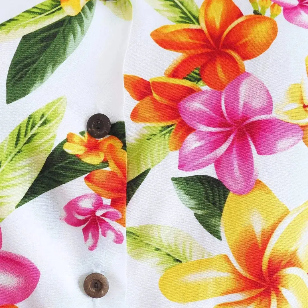 Rain White Women’s Hawaiian Rayon Shirt - Made in Hawaii