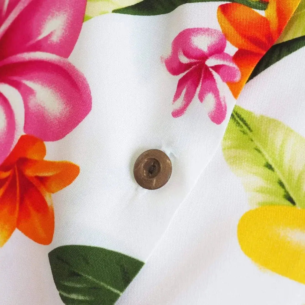 Rain White Women’s Hawaiian Rayon Shirt - Made in Hawaii