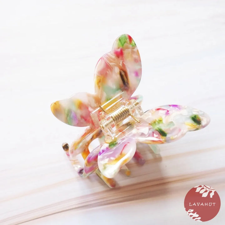 Rainbow Butterfly Hawaiian Hair Claw - Made in Hawaii