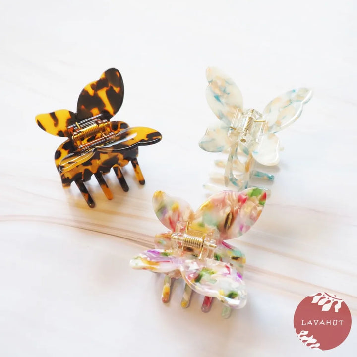 Rainbow Butterfly Hawaiian Hair Claw - Made in Hawaii