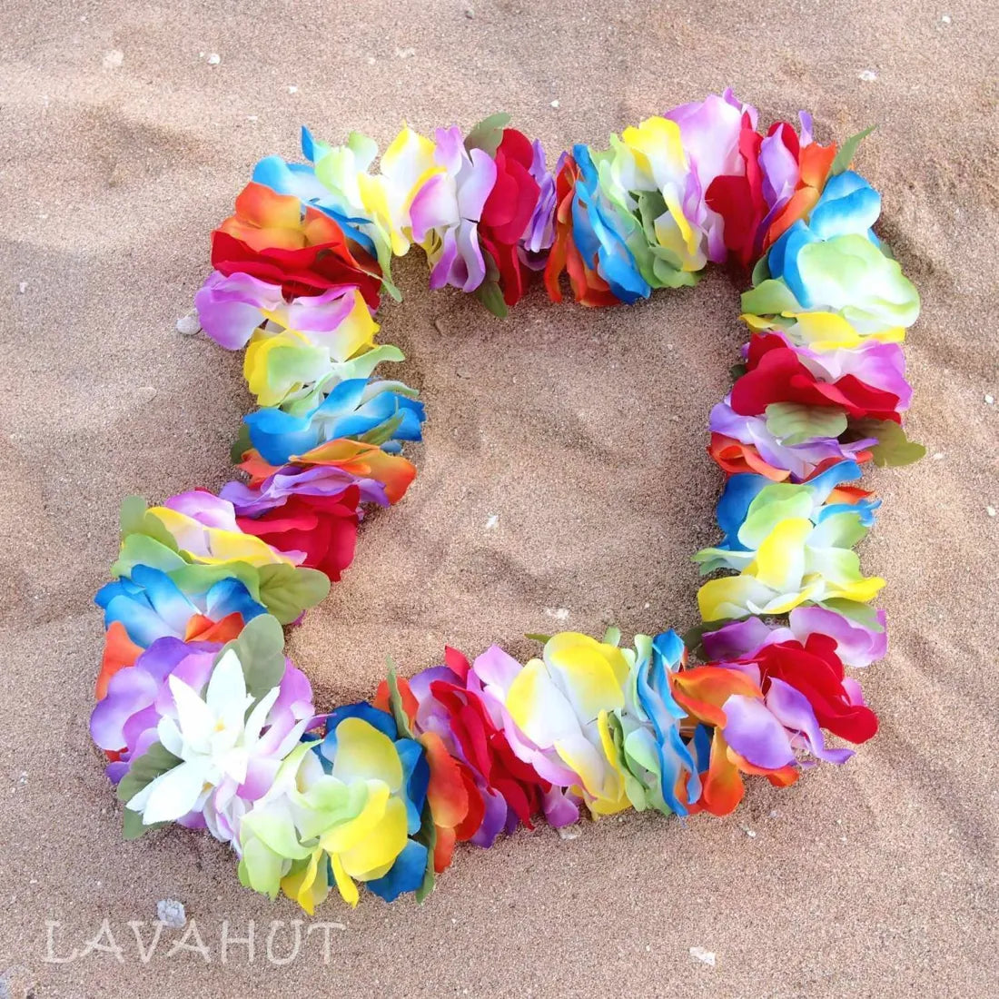 Rainbow Hawaiian Flower Lei - Made In Hawaii