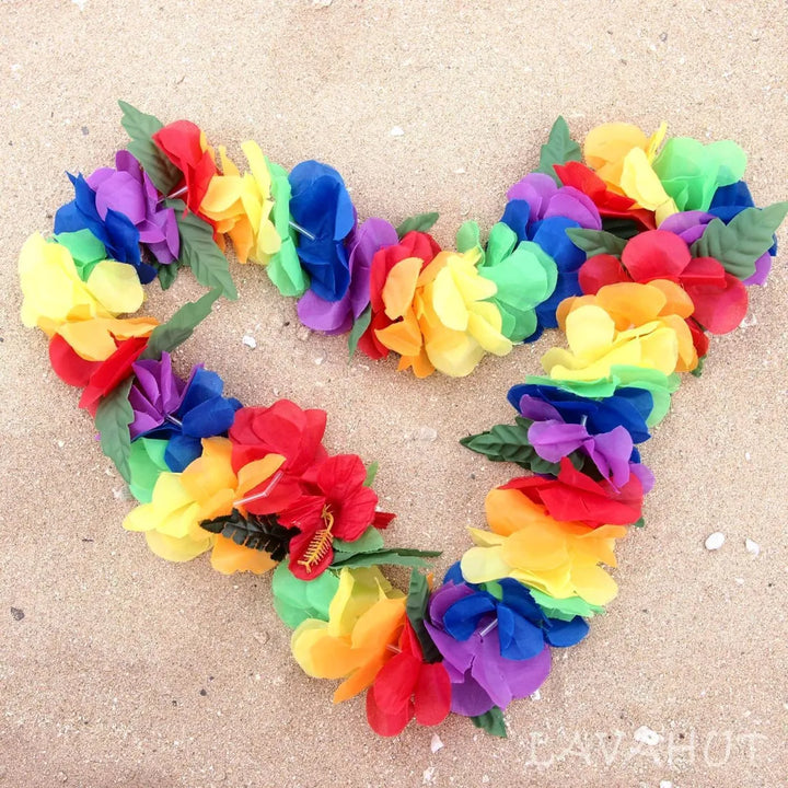 Rainbow Luau Flower Lei - Made in Hawaii