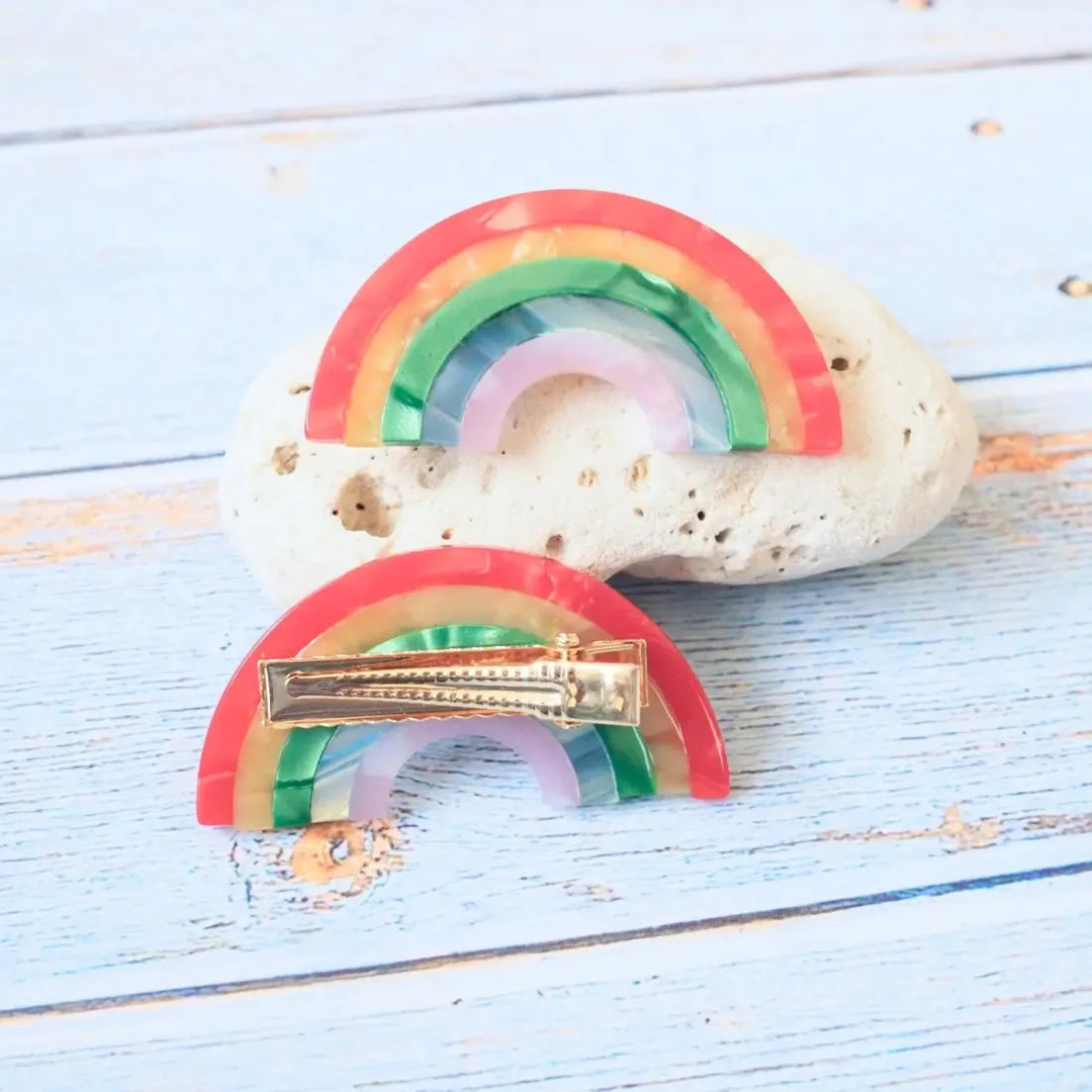 Rainbow Sprinkles Mini Hair Clip - Made in Hawaii