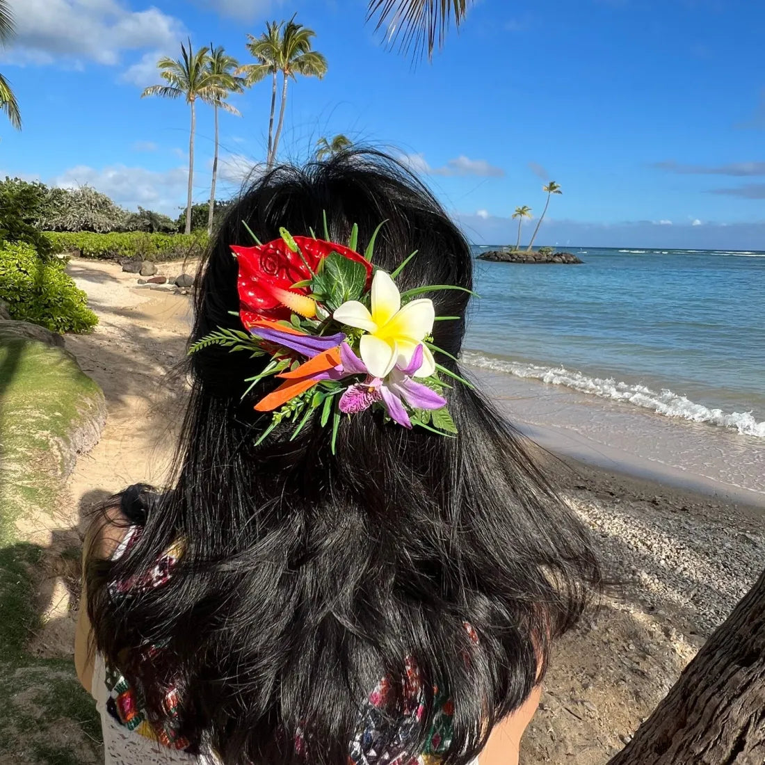 Rainforest Hawaiian Flower Hair Clip - Made In Hawaii