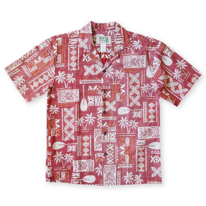 Red Expedition Hawaiian Reverse Shirt - Made in Hawaii