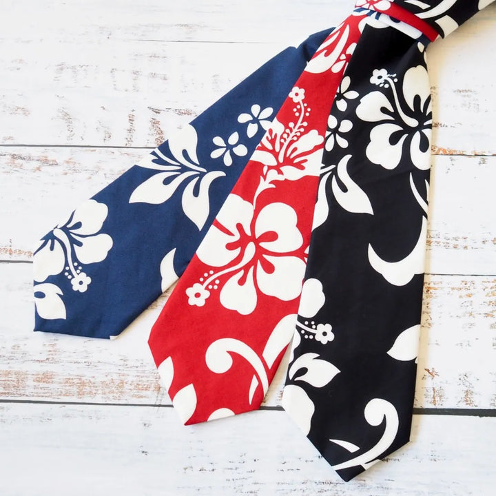 Red Haleiwa Hawaiian Necktie - Made in Hawaii