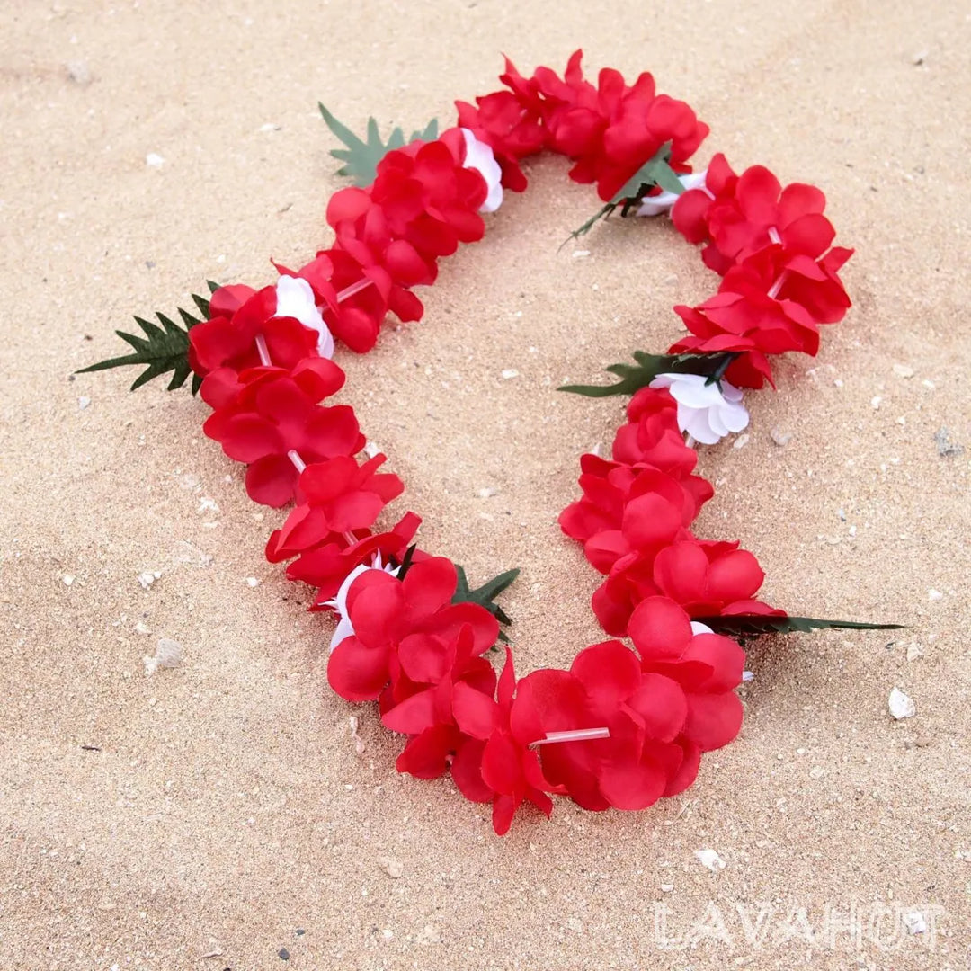 Red Hawaiian Keiki Flower Lei - Made in Hawaii